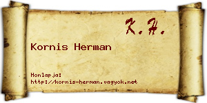 Kornis Herman névjegykártya